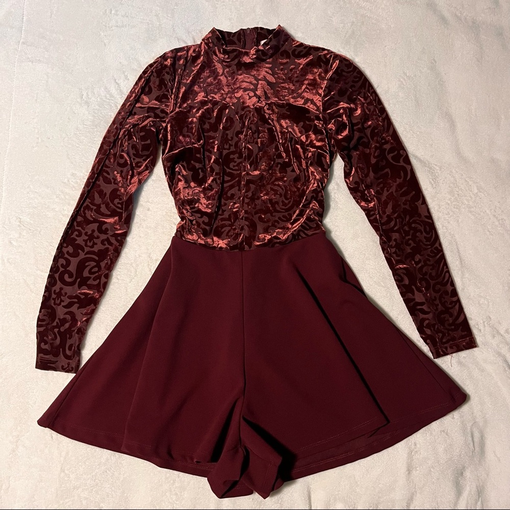 Burgundy Romper